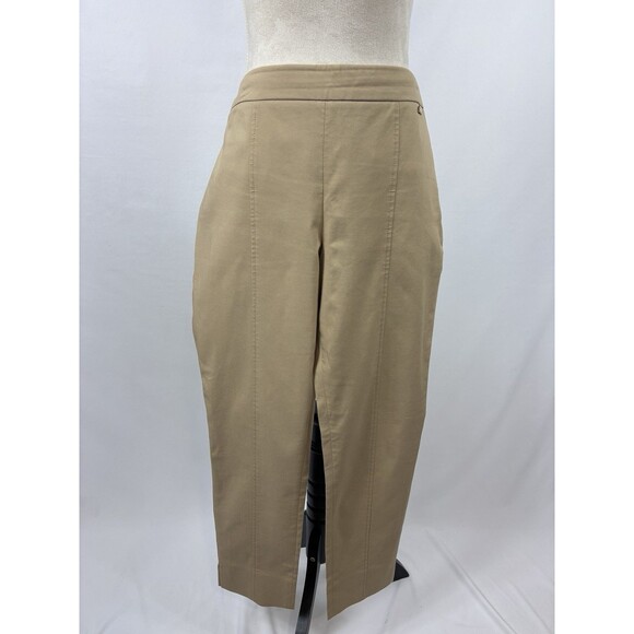Tory Burch Callie Khaki Pants Tan Camel Size 8 Skinny Stretch Flat Front Pull On - Picture 12 of 12